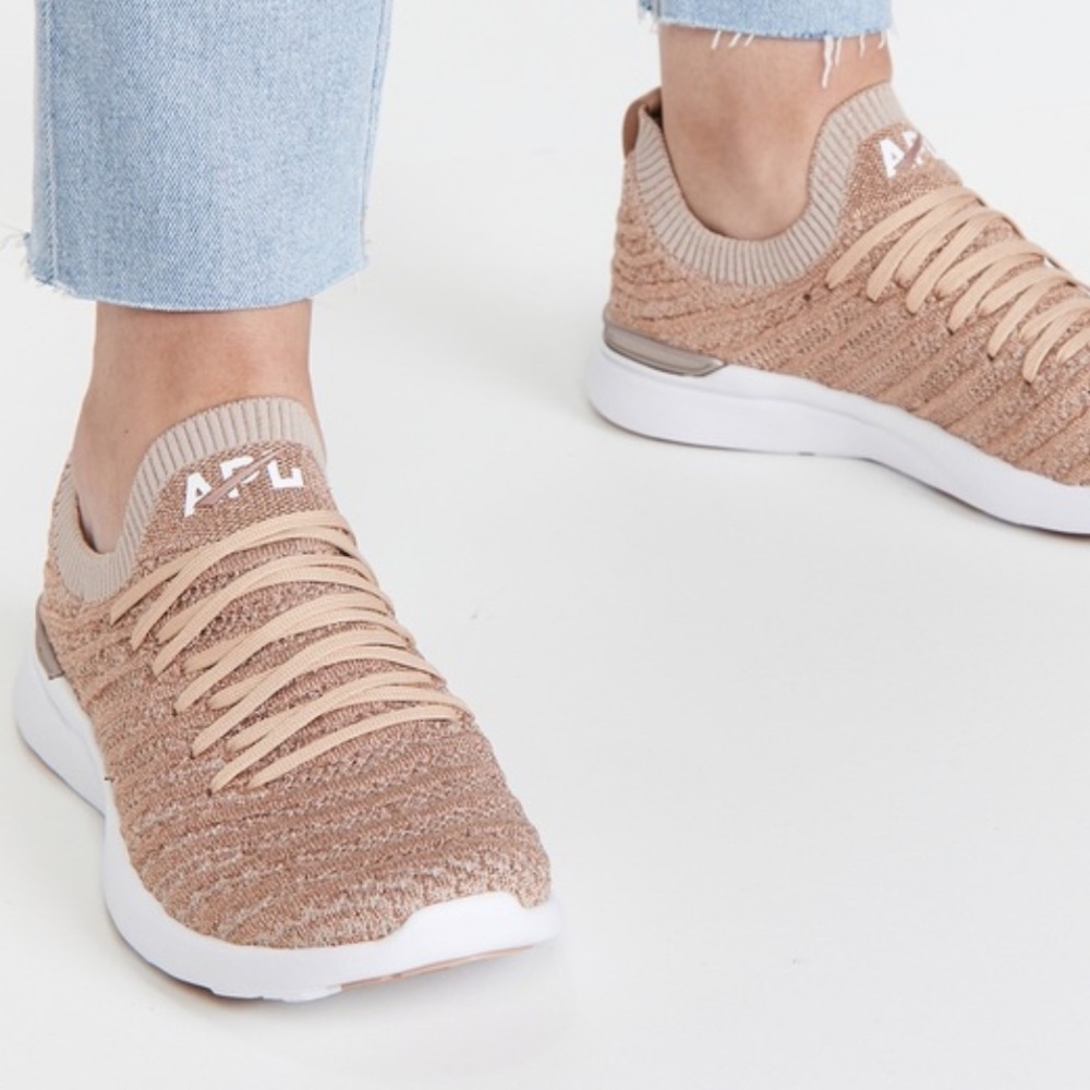 APL Women’s TechLoom Wave Sneakers in Rose Gold Metallic Size 8.5